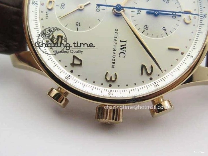 MIROTIME 0821 Portuguese Chrono RG IW371480 ZF 1:1 Best Edition White Dial On Brown Leather Strap A7750 V HighPerformance 7266